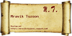 Mravik Tuzson névjegykártya